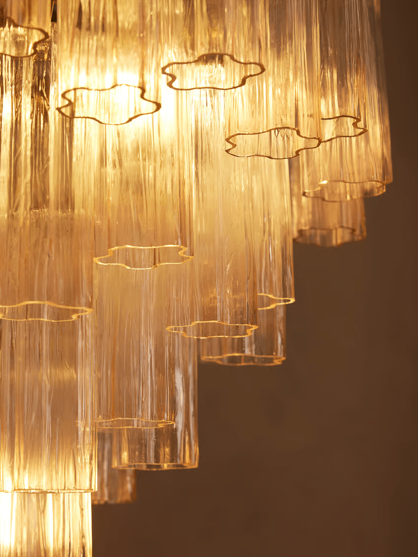 Aurora Chandelier Murano Glass Tiered Green - Letslighting