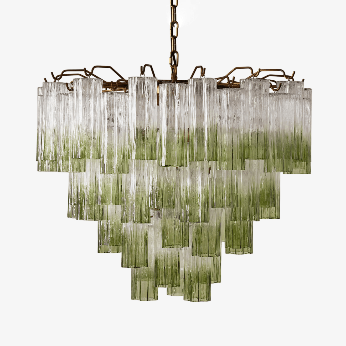 Aurora Chandelier Murano Glass Tiered Green - Letslighting