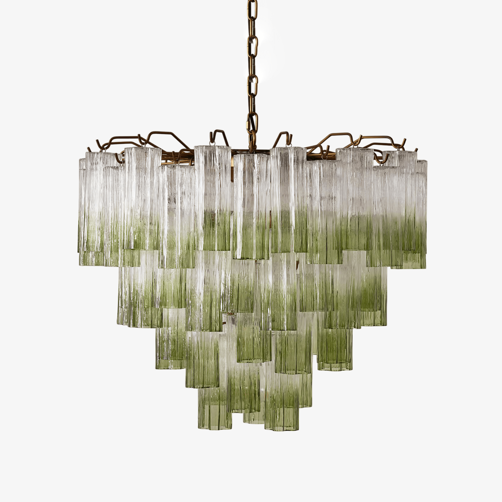 Aurora Chandelier Murano Glass Tiered Green - Letslighting