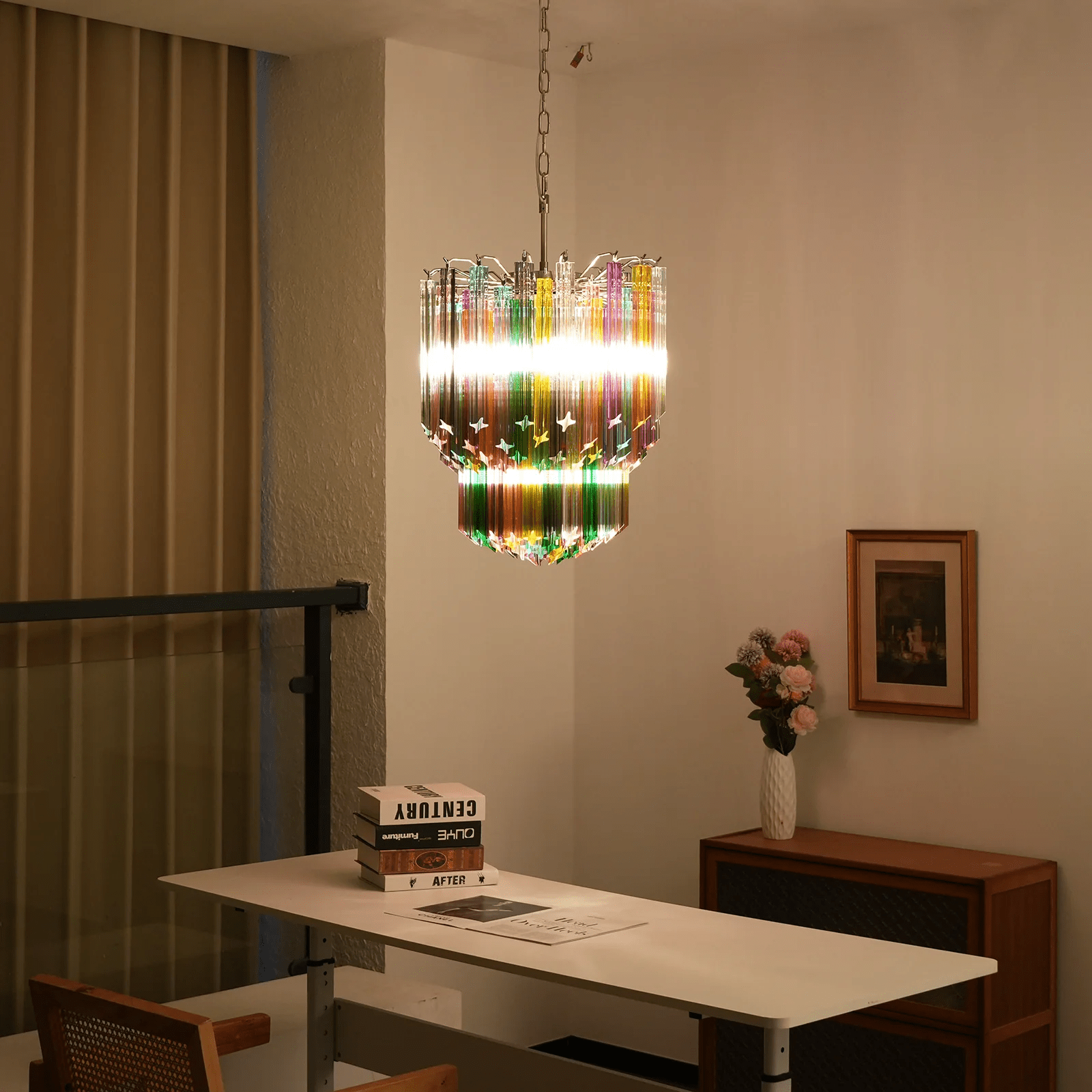 Aurora Chandelier Murano Glass Colorful Prism - Letslighting
