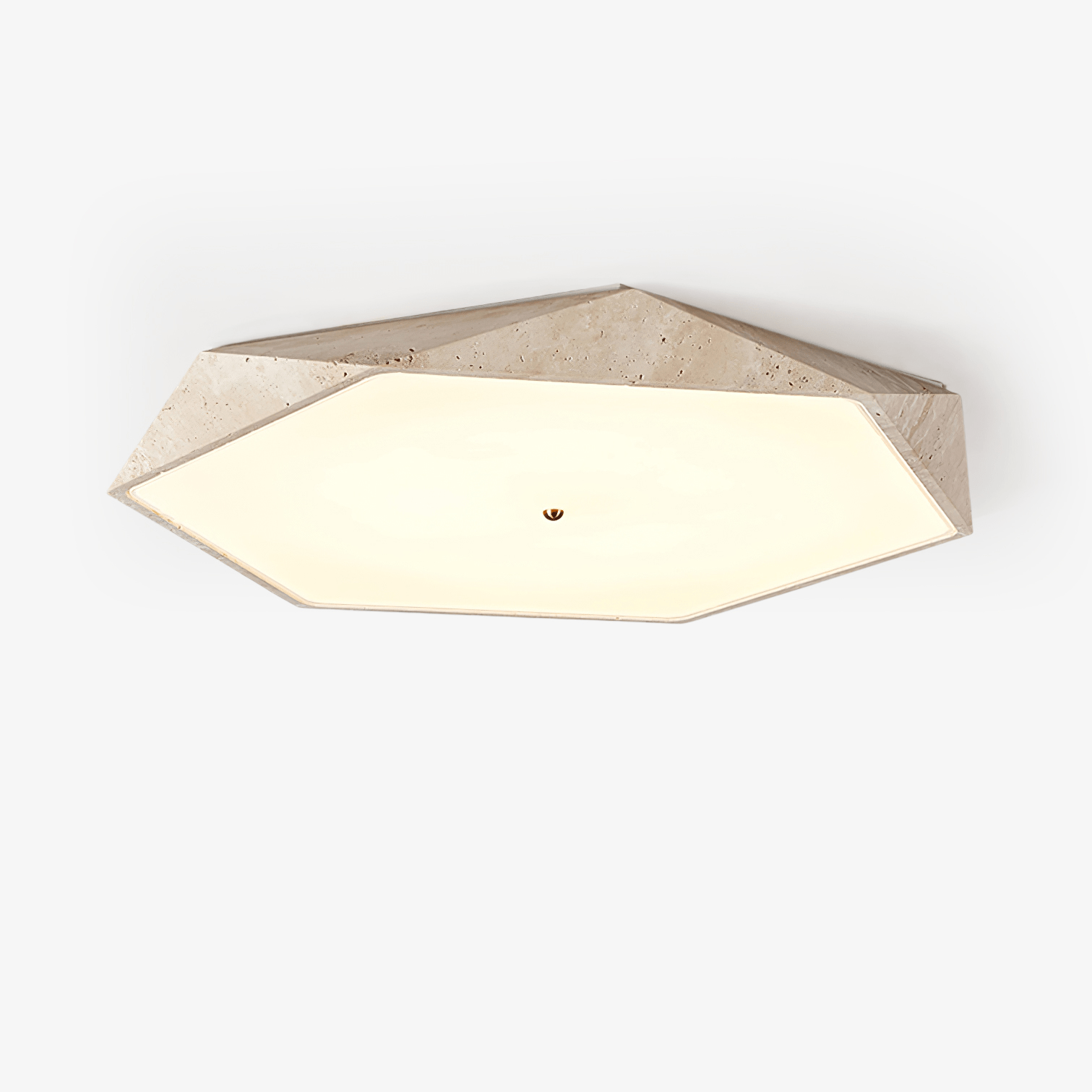 Hexagonal Lumière de Plafond Élégante en Travertin - Neutralighting