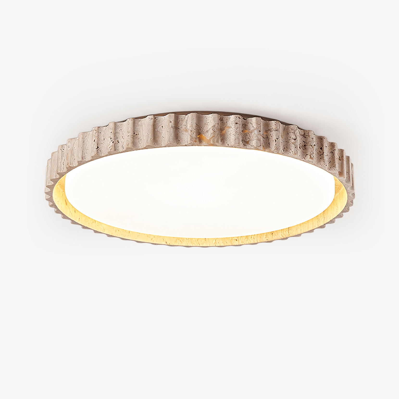 Ornorus Plafonnier Anneau Cannelé en Travertin - Neutralighting