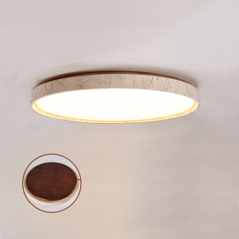 Kathy Lumière de Plafond Ronde en Travertin - Neutralighting