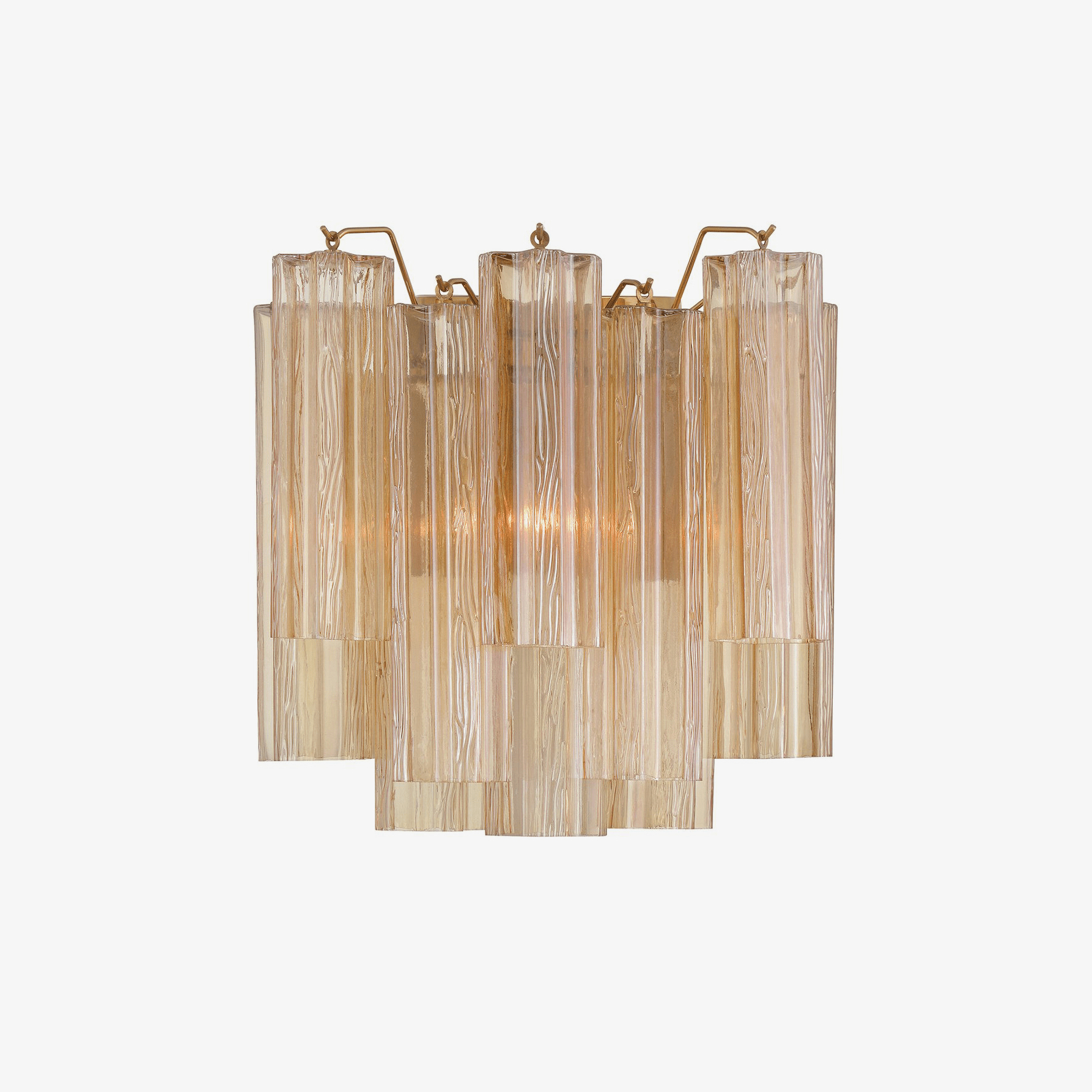 Aurora Wall Light Tronchi Glass Tube Tiered Amber Modern - Letslighting