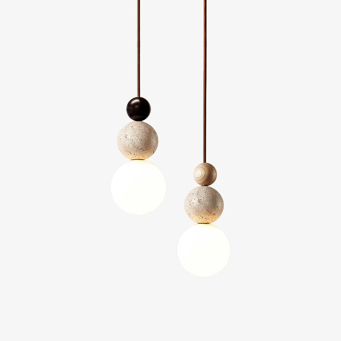 Ullaeia Sphère-Grappe Travertin Pendentif Lumière - Neutralighting
