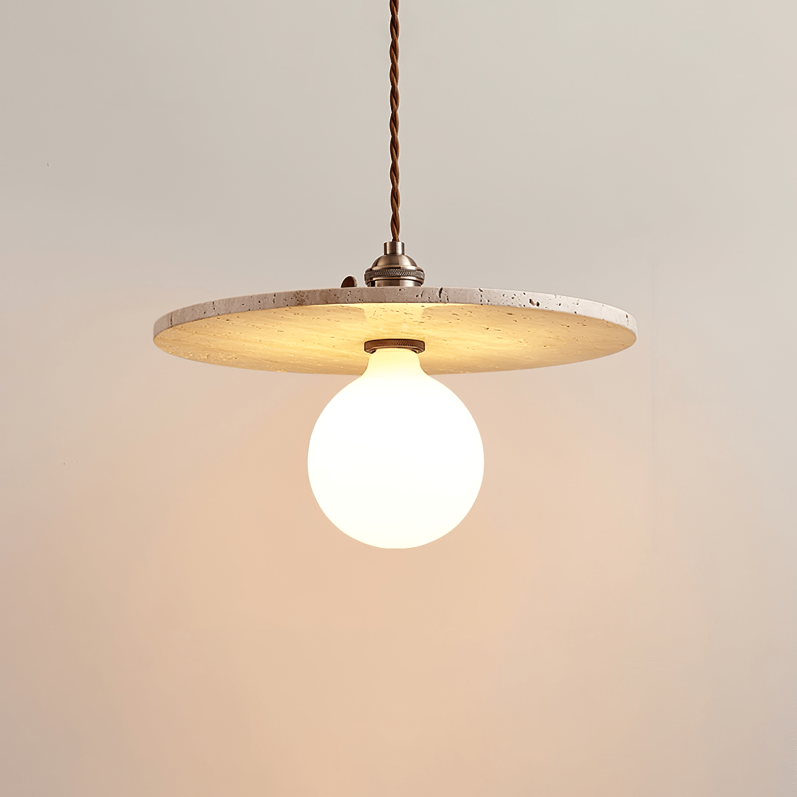 Nico Minimalist Travertine Pendant Light - Neutralighting