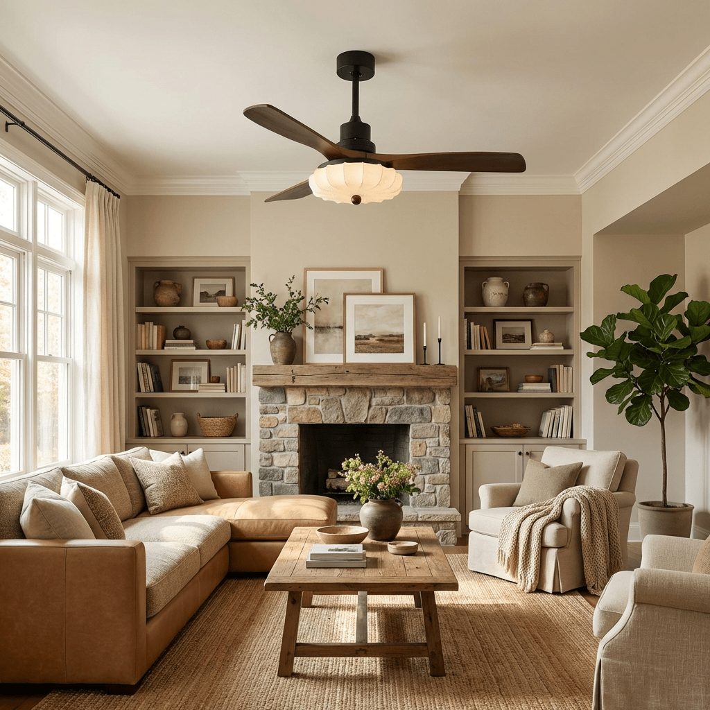 Lotus Bloom Ceiling Fan Light-Neutral Decor