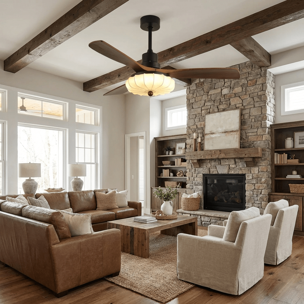 Lotus Bloom Ceiling Fan Light-Neutral Decor