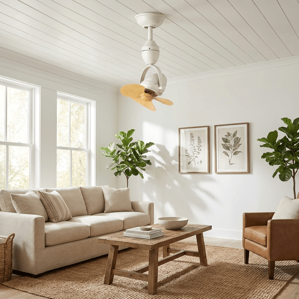 Ventilateur de plafond pivotant rétro Blake avec télécommande