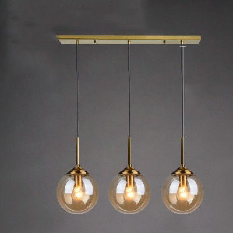Narell Luminaires Suspension Verre Transparent Ambre