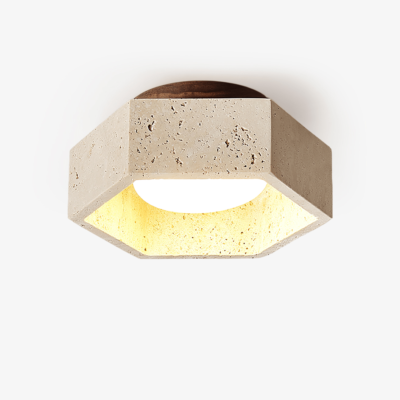Hexara Lumière de Plafond Hexagonale en Travertin - Neutralighting