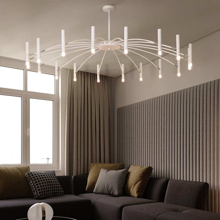 Theno Lustre Simple Noir/Blanc Etude/Salon/Salle à Manger - Neutralighting