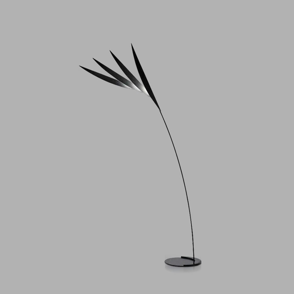 Mira Lampadaire Feuille Nordique, Métal/Acrylique, Noir, Salon - Neutralighting