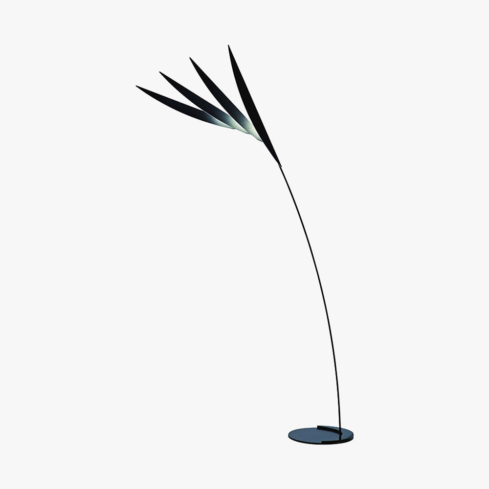 Mira Lampadaire Feuille Nordique, Métal/Acrylique, Noir, Salon