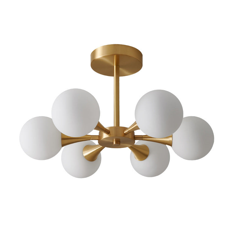 Valentina Suspension Boule Moderne, Laiton/Verre, Blanc/Claire, Salon - Neutralighting