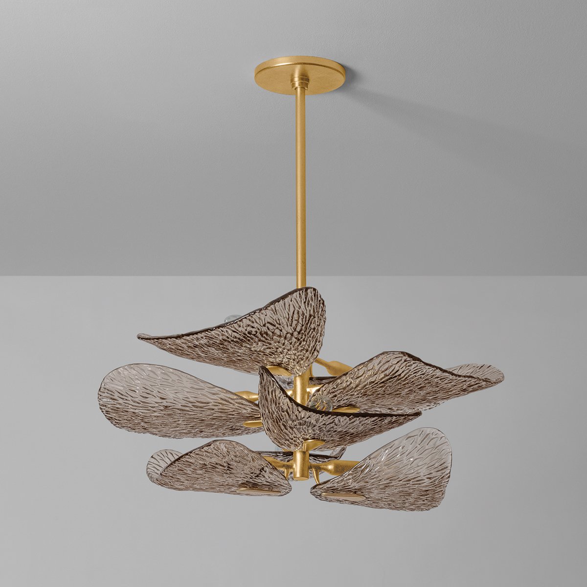 Aurora Chandelier en Verre Pétale Superposé Bronze - Neutralighting