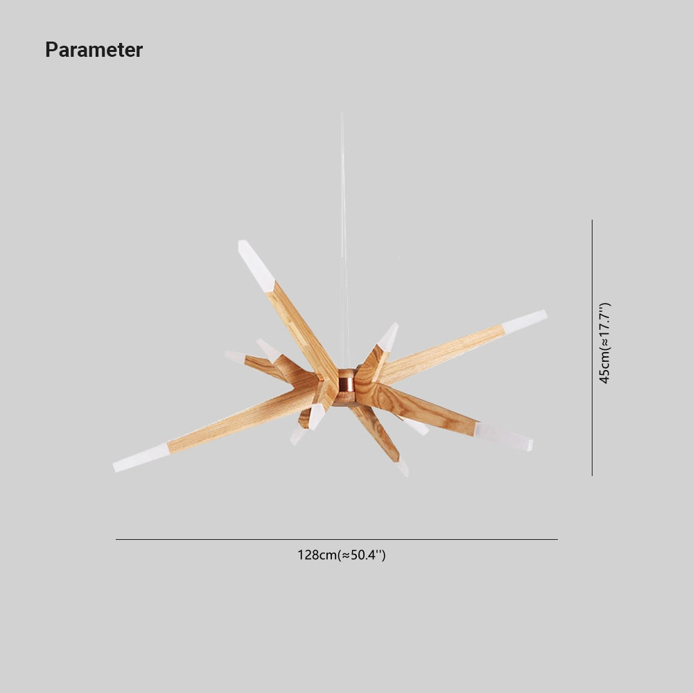 Muto Luminaires Suspensions Inégale Spoutnik Design Bois/Acrylique Chambre à Coucher - Neutralighting