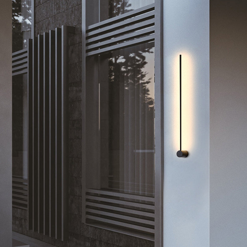 Eonix Applique Murale d'Extérieur Minimaliste Linéaire LED. Métal. Noir. Jardin - Neutralighting