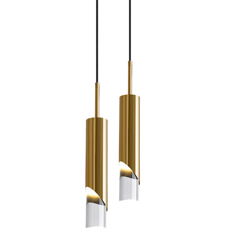 Ray Luminaires Suspension LED Simple Acrylique/Métal Or/Noir Salon - Neutralighting