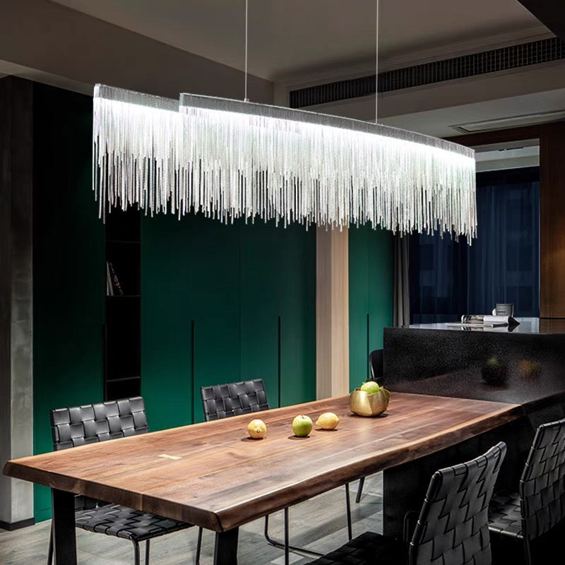 Arisha Suspension Linéaire Luxueux, Acrylique/Metal, Doré/Chrome, Chambre - Neutralighting