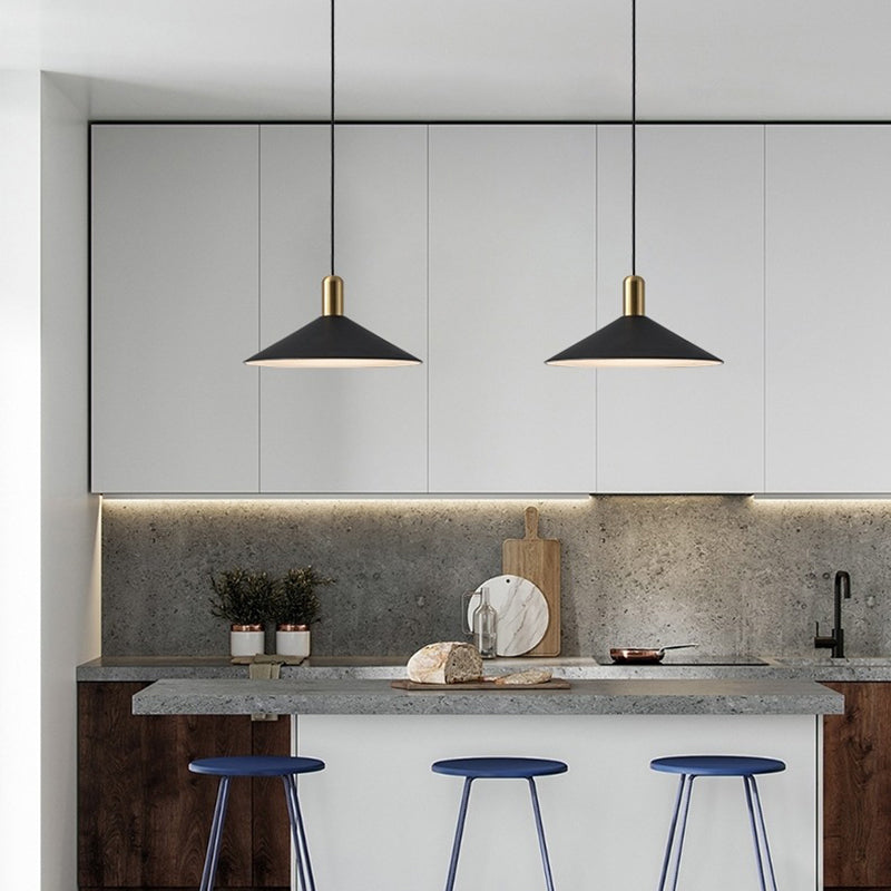 Arisha Suspension Moderne LED Acrylique/Métal, Noir/Blanc/Or, Salon - Neutralighting