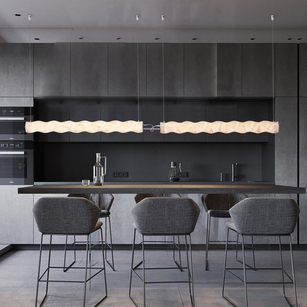 Arisha Suspension Linéaire Moderne, Metal/PET, Blanc, Salon - Neutralighting