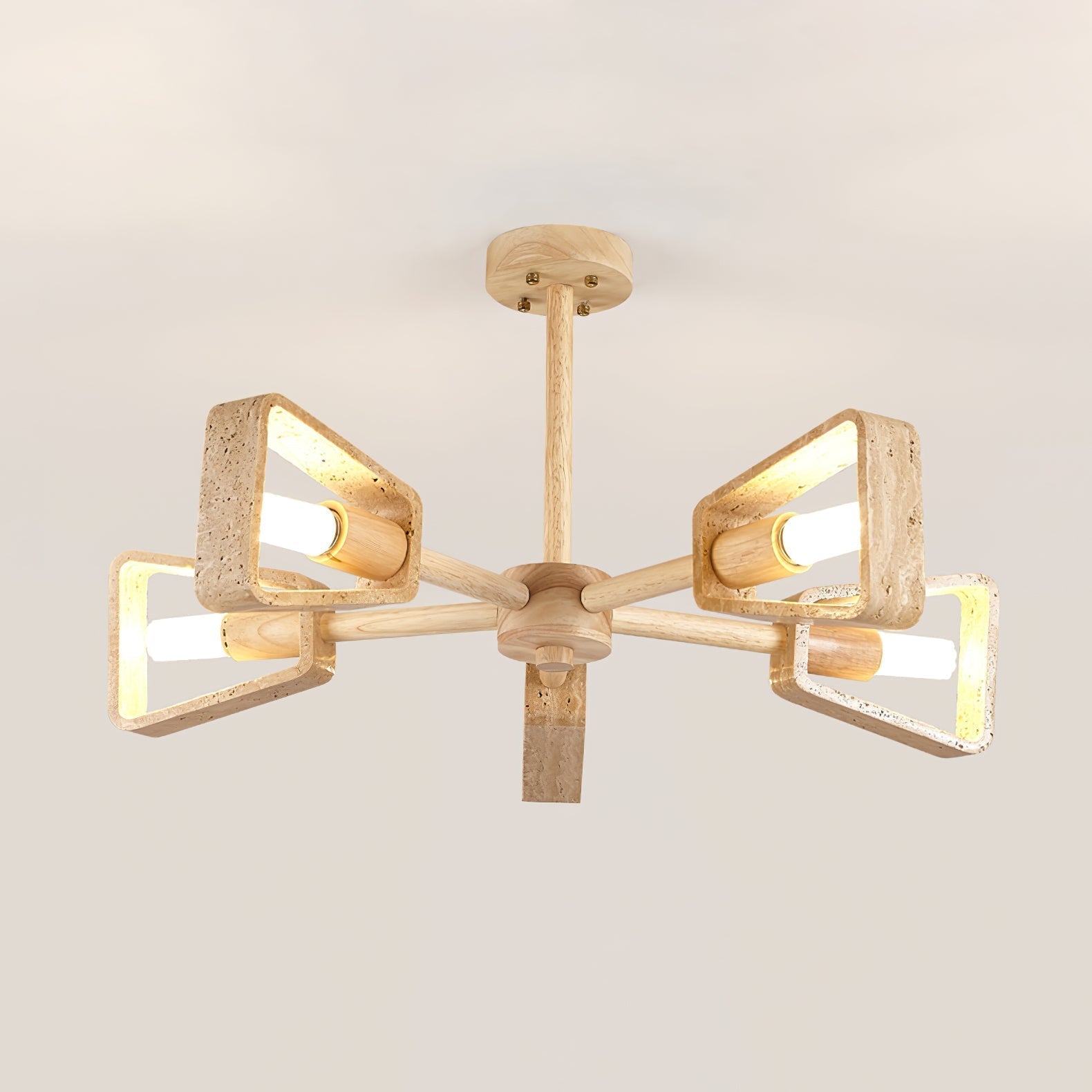 Hedra Travertone Geometric Chandelier - Neutralighting