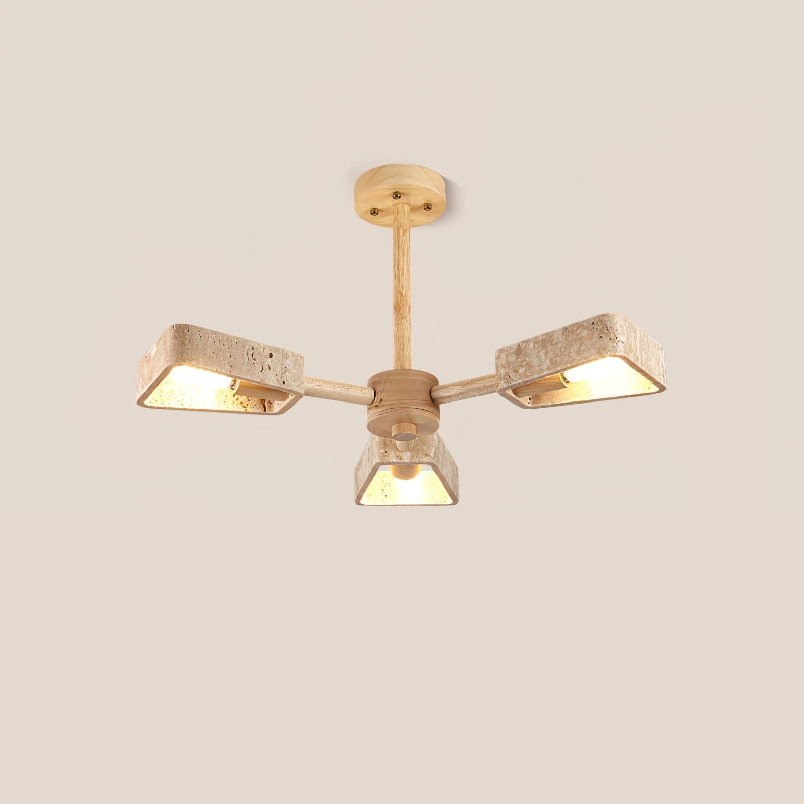 Hedra Travertone Geometric Chandelier - Neutralighting