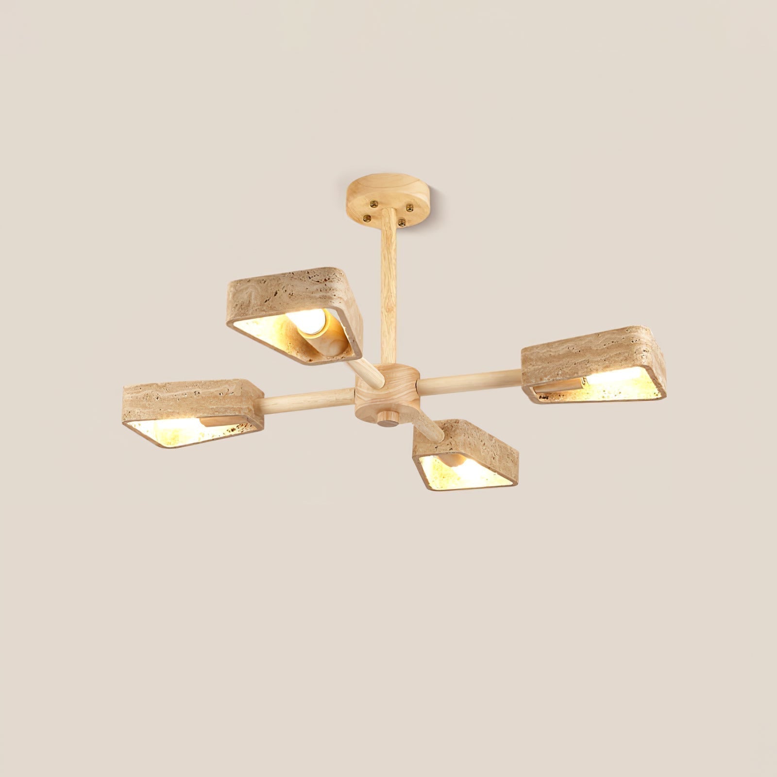 Hedra Travertone Geometric Chandelier - Neutralighting