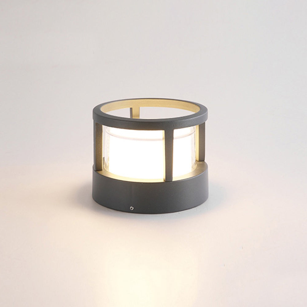 Ray Lampadaire Cylindre Moderne, Métal/Acrylique, Noire/Blanche, Jardin - Neutralighting