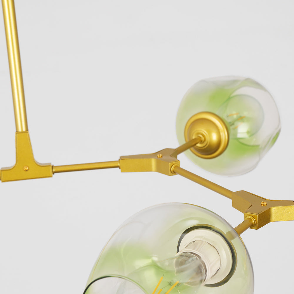 Kirae Suspension Nordique. Verre. Noir/Or. Salon