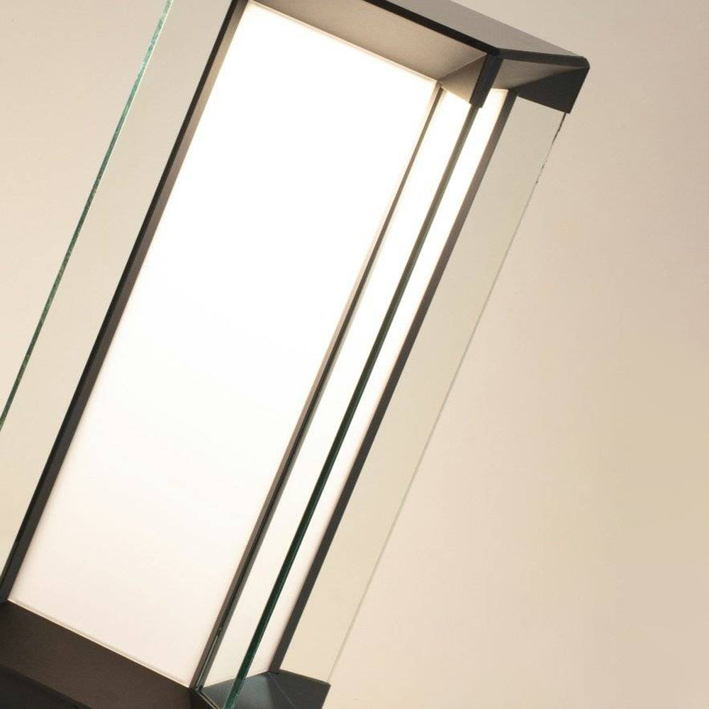 Ray Borne Extérieure Rectangulaire Moderne, Métal/Verre, Blanc/Noir, Cour