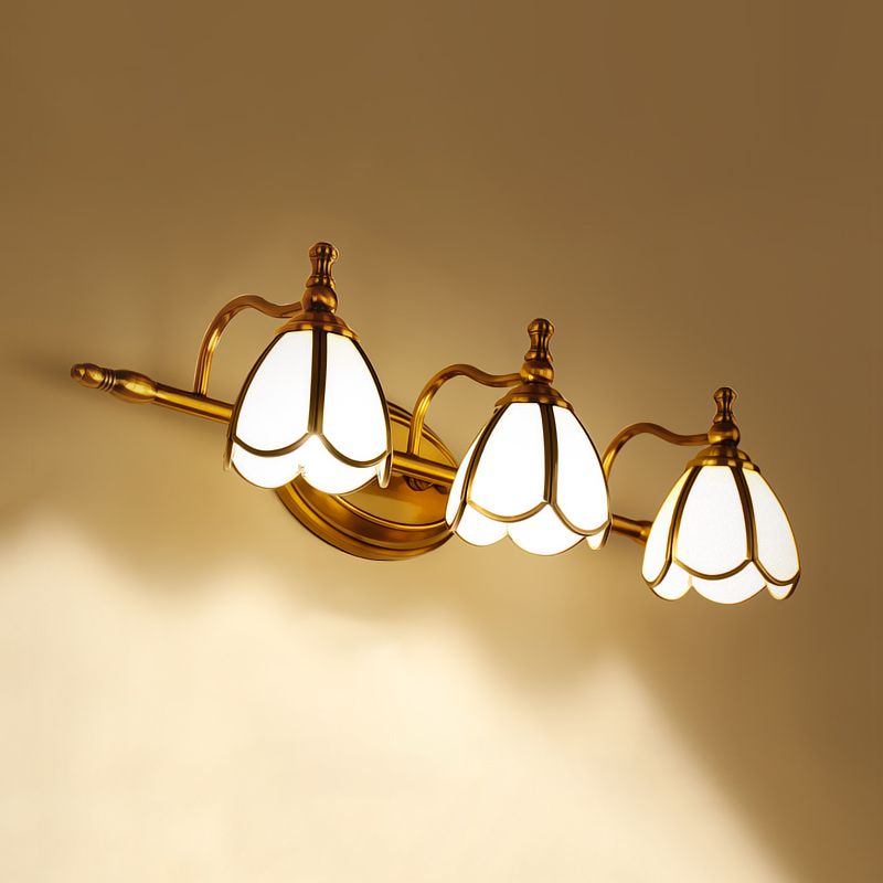 Ray Applique Murale Fleur Vintage, Métal/Verre, Jaune/Blanc - Neutralighting