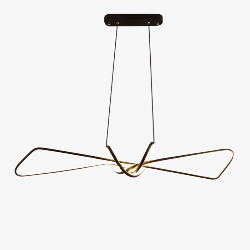 Arisha Suspension Minimalist Geometric Adjustable, Métal, Noir/Or, Salle à Manger - Neutralighting