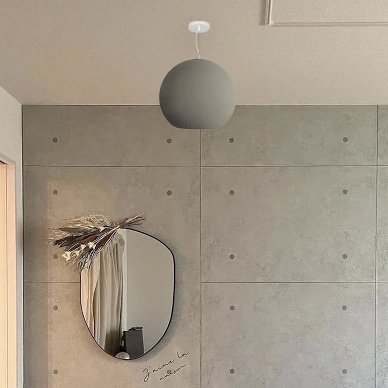 Avi Suspension Boule Minimaliste, Metal/Polystyrène, Blanc/Gris, Salon - Neutralighting
