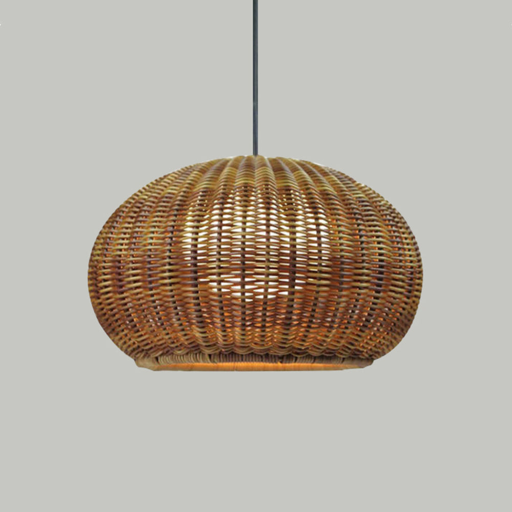 Ritta Moderne LED Suspension Café Beige Métal/Rotin Extérieur - Neutralighting