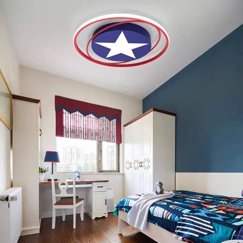 Epoch Moderne Ronde LED Plafonnier Bleu/Blanc Métal Salon Chambre à coucher - Neutralighting