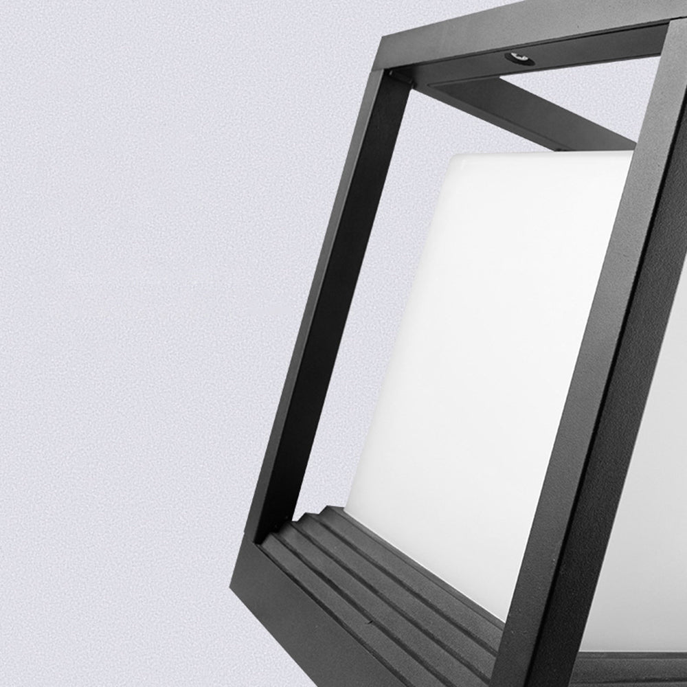 Ray Lampe Solaire Pilier Moderne, Métal, Noir, Allée