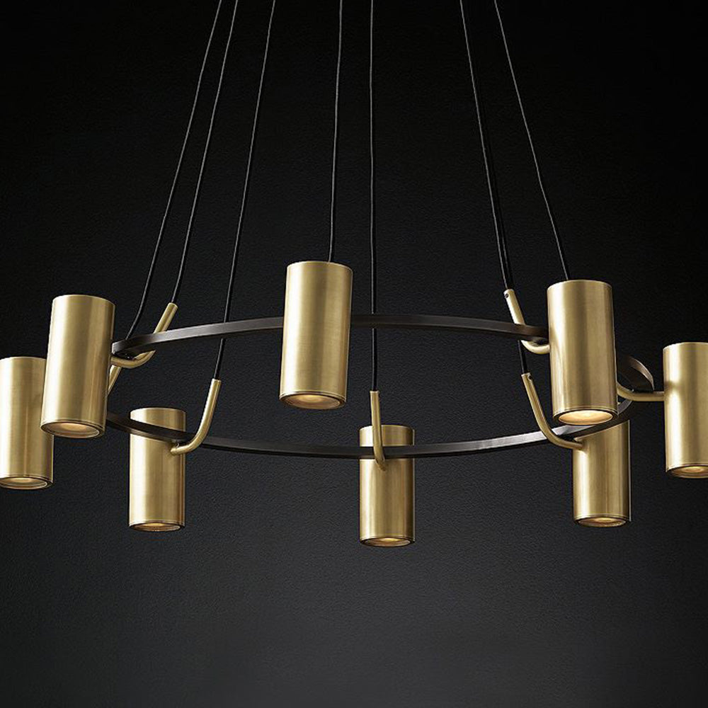 Arisha Moderne Anneau LED Suspension Doré Métal Salon Chambre à Coucher - Neutralighting