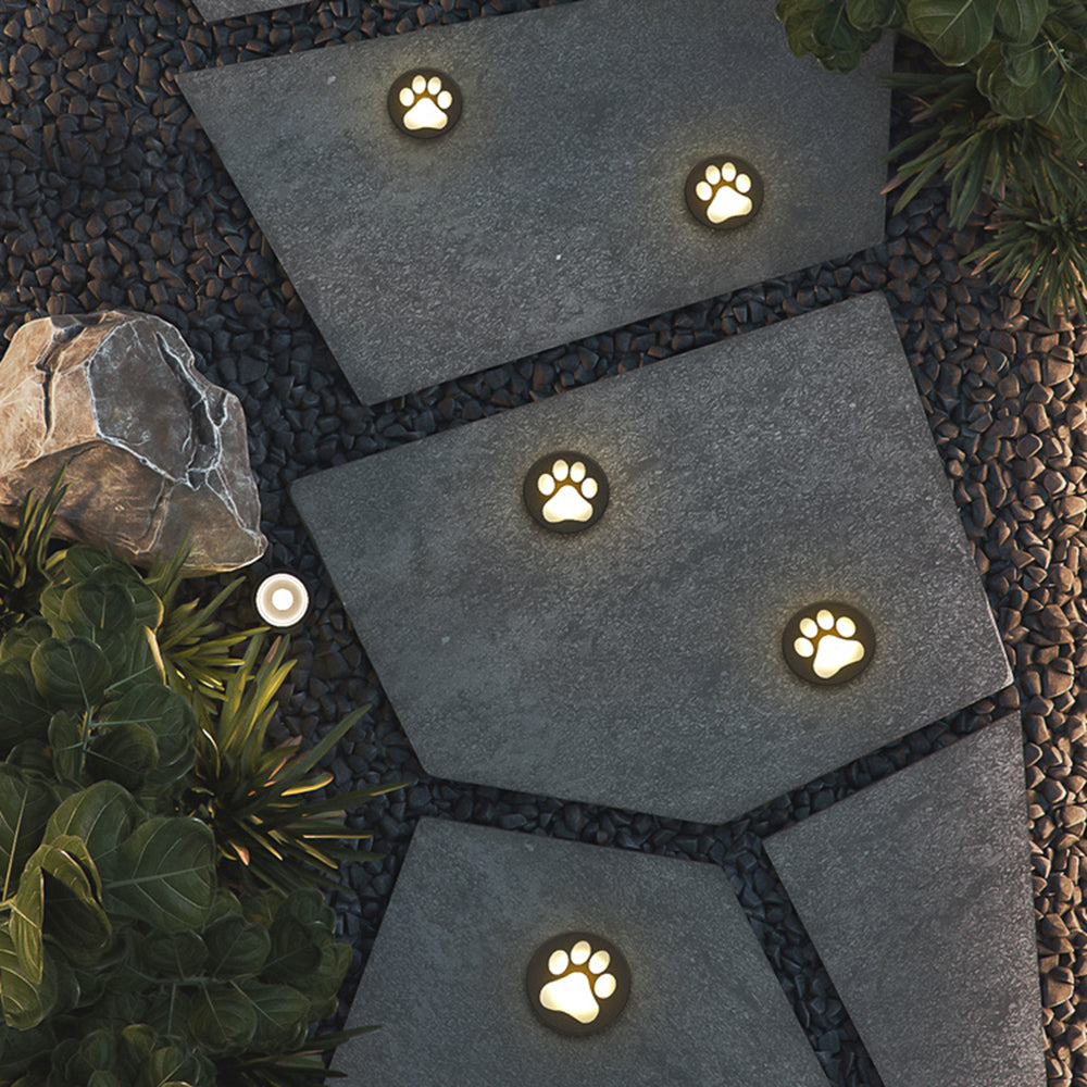 Aria Lampe Extérieure au Sol Patte de chat Moderne, Métal, Gris, Cour