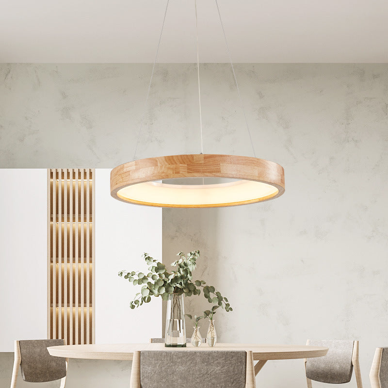 Muto Suspension Anneau Simple, Bois/Acrylique, Bois, Salon - Neutralighting