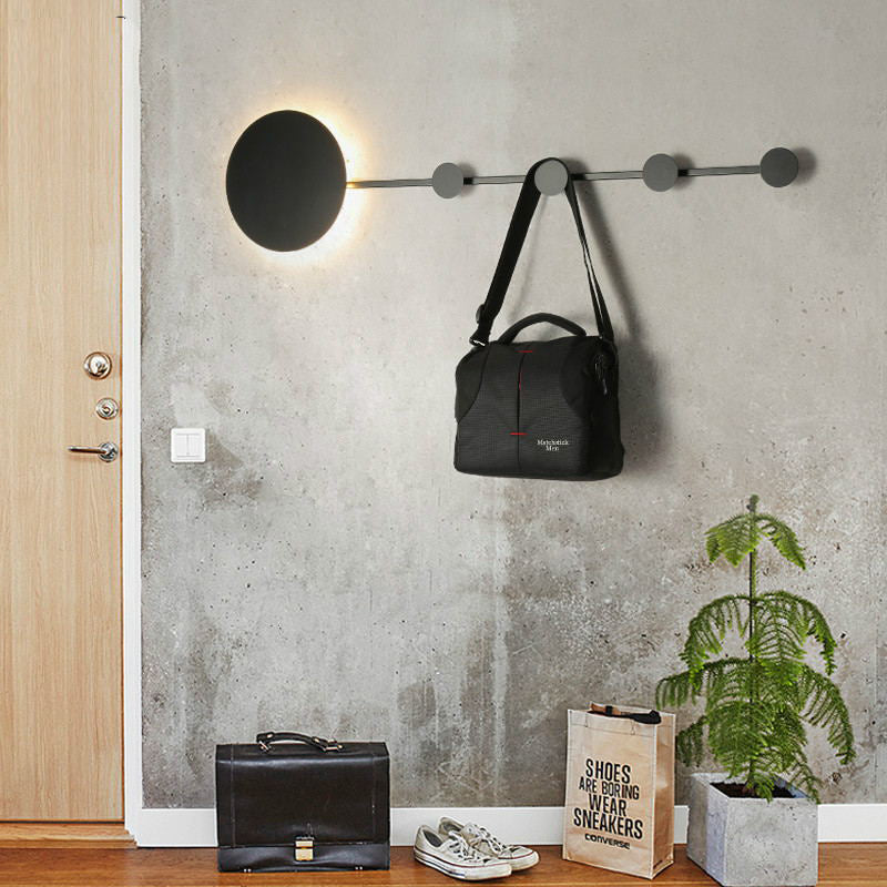 Arisha Porte-manteau Applique Murale Linéaire Moderne, Métal, Noir/Blanc, Chambre - Neutralighting
