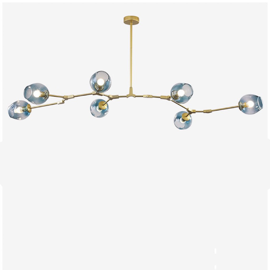 Kirae Suspension Nordique. Verre. Noir/Or. Salon