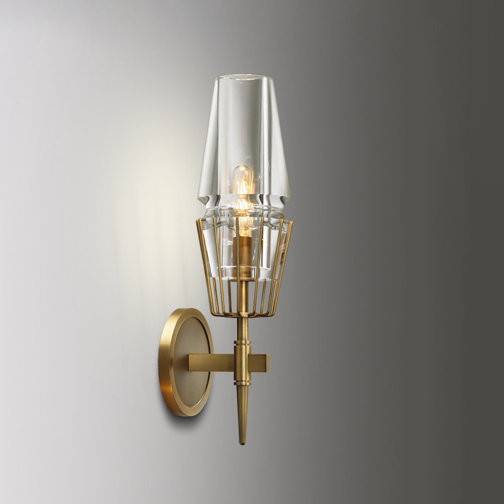 Arisha Design Italien LED Applique Murale Linéaire Vintage Métal/Verre Or Salon/Chambre - Neutralighting