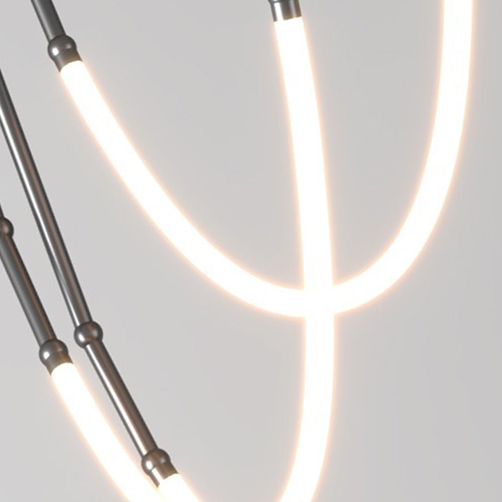 Ray Luminaires Suspensions de Manière Détournée Linéaire Silicium/Métal Noir/Blanc Salon/Chambre à Coucher - Neutralighting