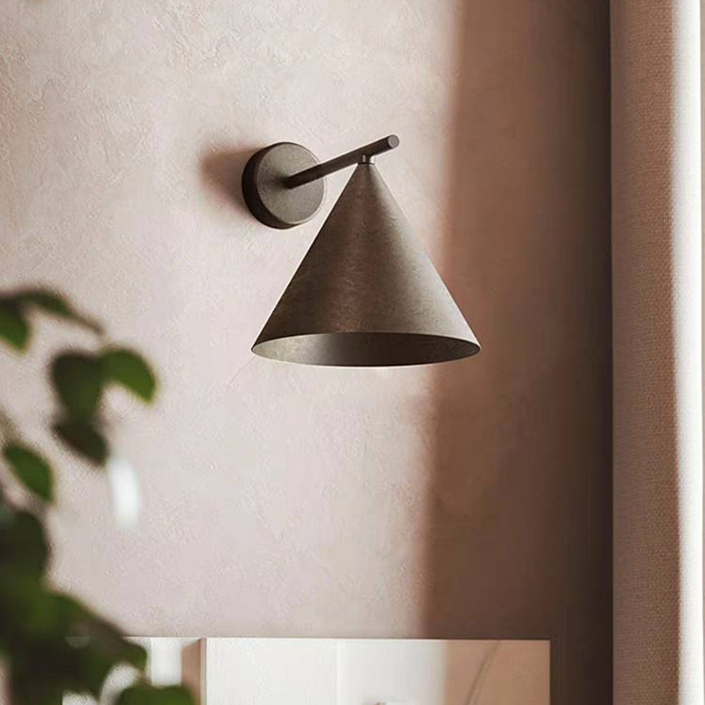 Arisha Applique Murale Moderne Minimaliste Conique Étanche, Métal, Noir/Or, Extérieur