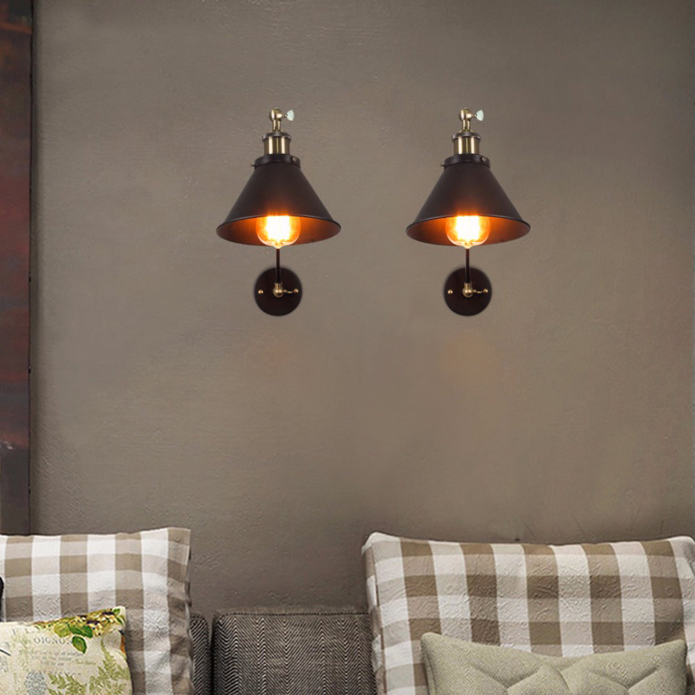 Epoch Applique Murale Cône Vintage, Industrielle, Métal, Noir, Salon - Neutralighting