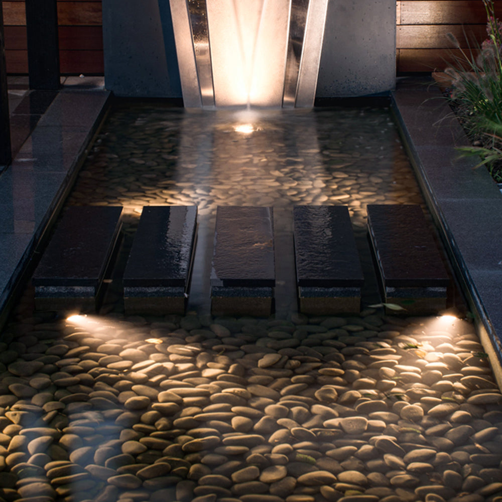 Ray Spot de Bassin Cylindre Moderne, Métal/Verre, Noir, Cour - Neutralighting