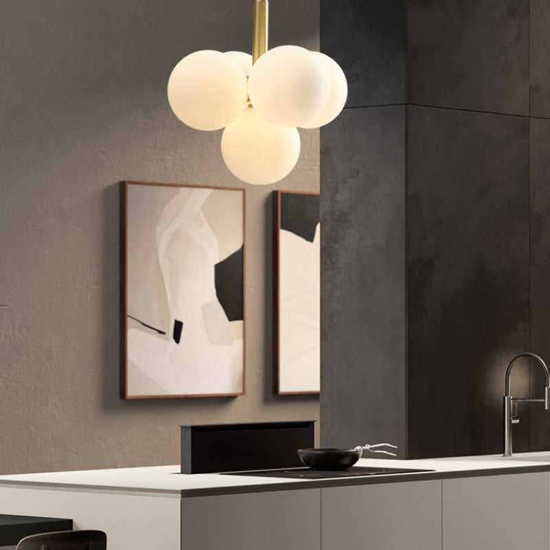 Valentina Nordique LED Lustre Cuivre Verre Salon/Chambre À Coucher