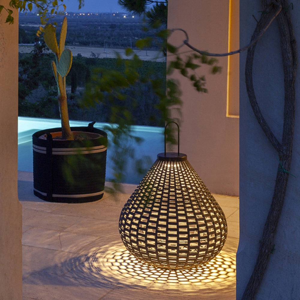 Ritta Vintage Petie LED Lampadaire Brun Métal/Tissu Extérieur - Neutralighting